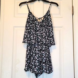 Black Floral Romper